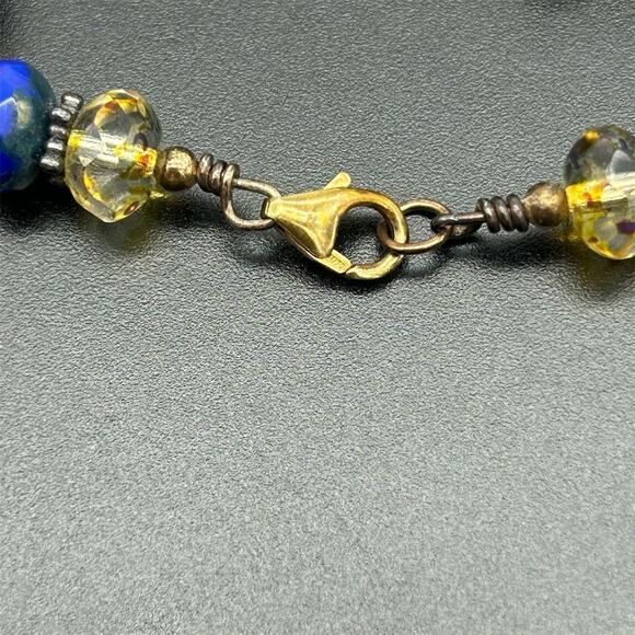 Glass of Venice Multicolor Glass Beaded Handcrafted Bracelet Vermeil 925 Clasp - Picture 10 of 12